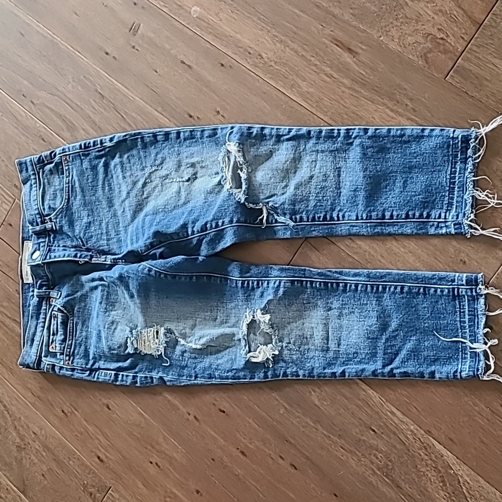 GAP distressed cropped girlfriend jeans